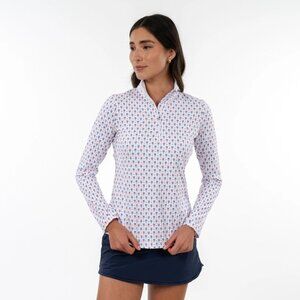 Rhoback Long Sleeve Pickleball Performance Q-Zip Shirt Womens Size S Athleisure